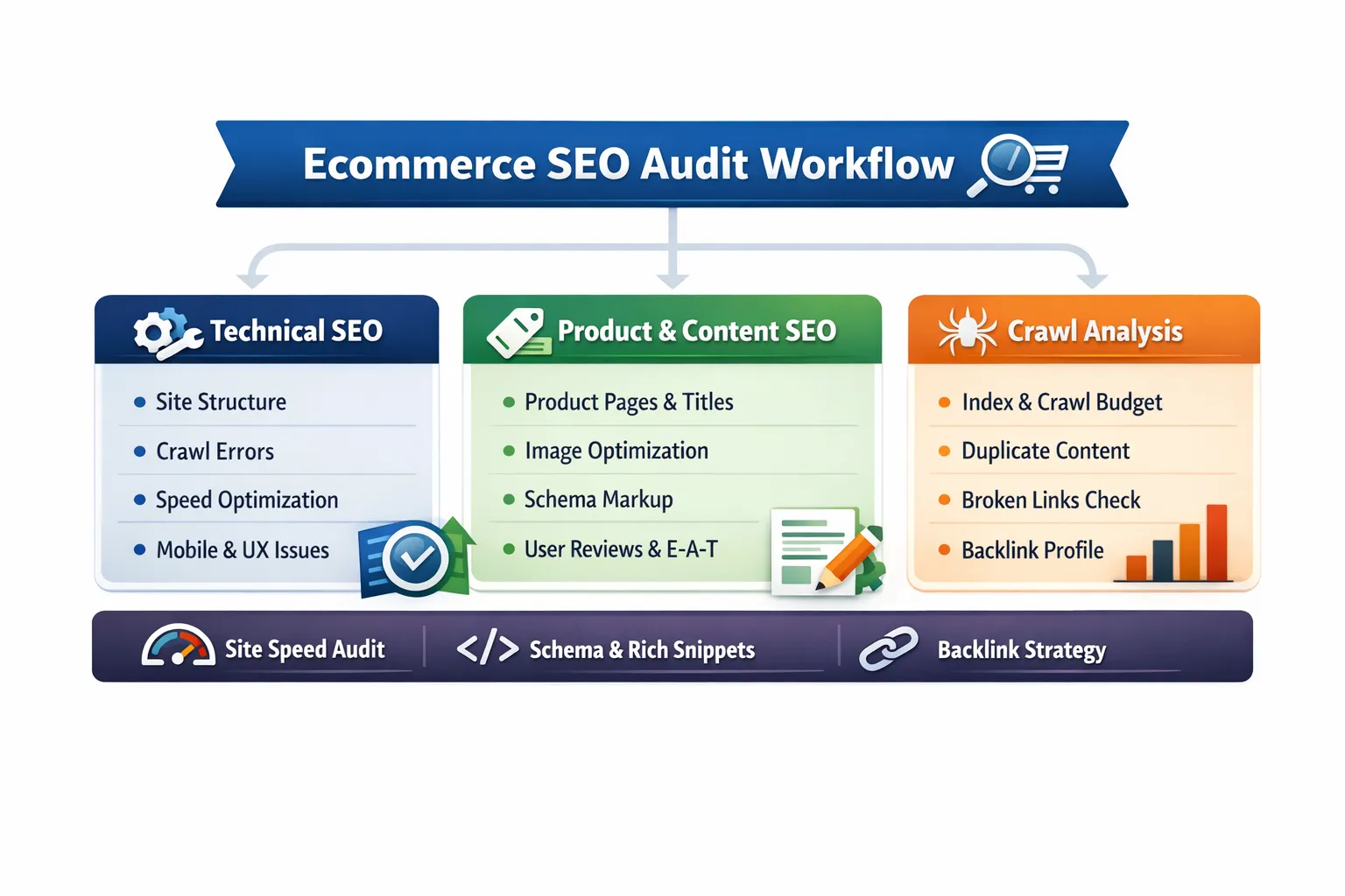 Ecommerce SEO audit workflow diagram