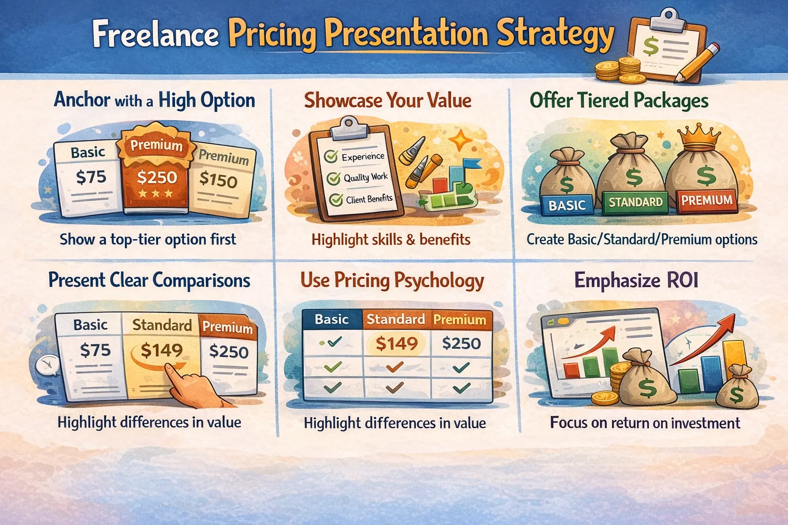 Freelance pricing presentation strategy