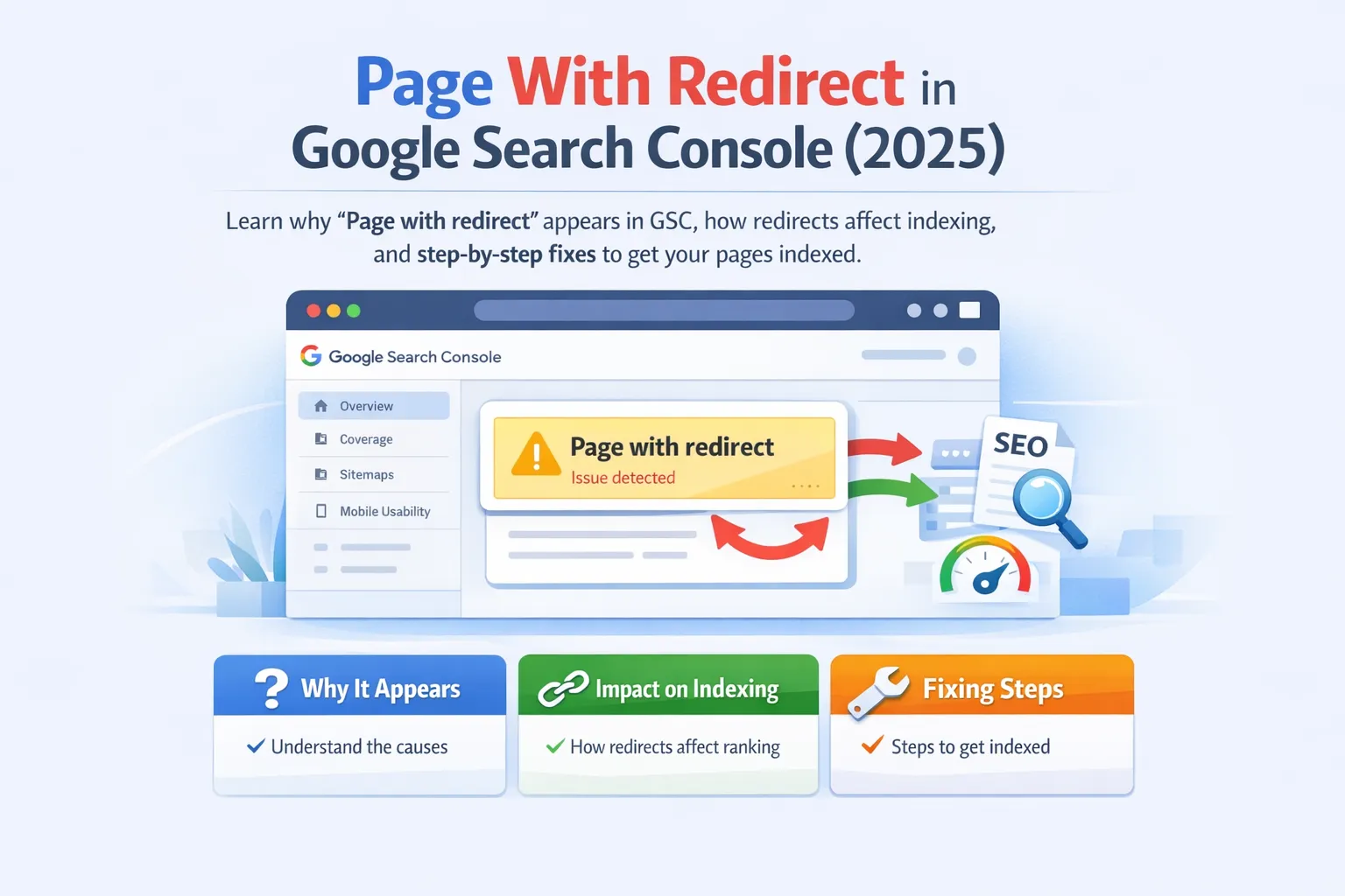 Page with redirect issue in Google Search Console