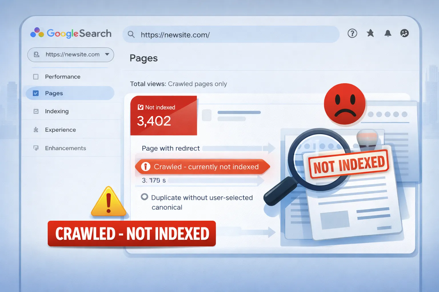 Crawled but not indexed pages after migration