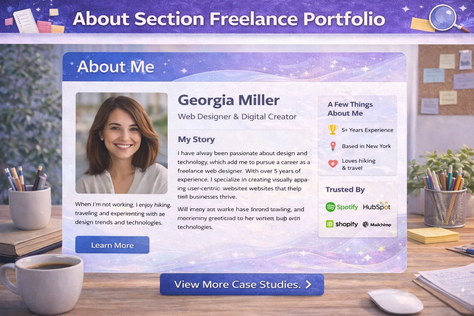 About section freelance portfolio