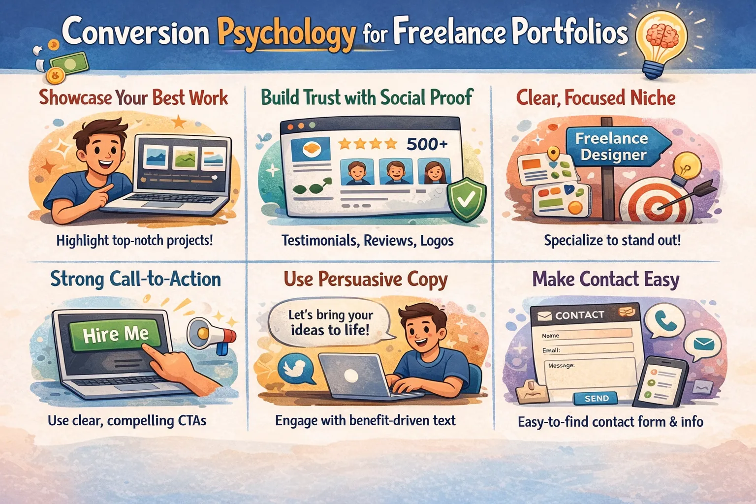 Conversion psychology for freelance portfolios