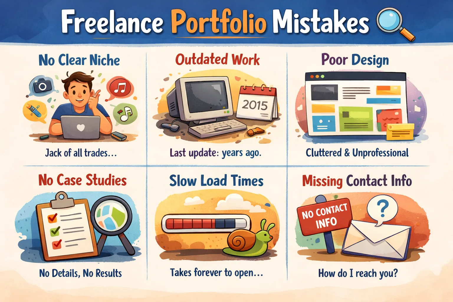 Freelance portfolio mistakes