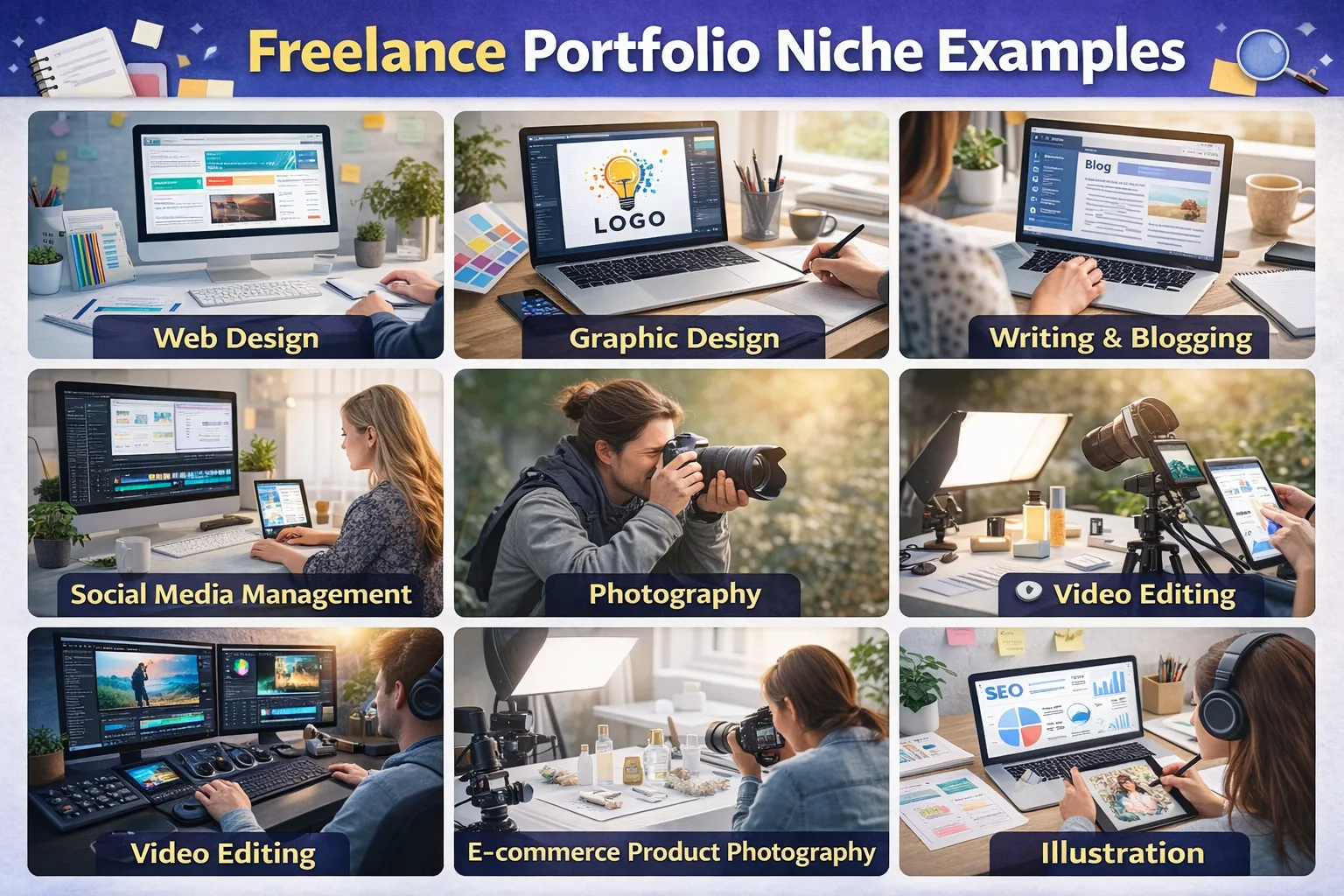 Freelance portfolio niche examples
