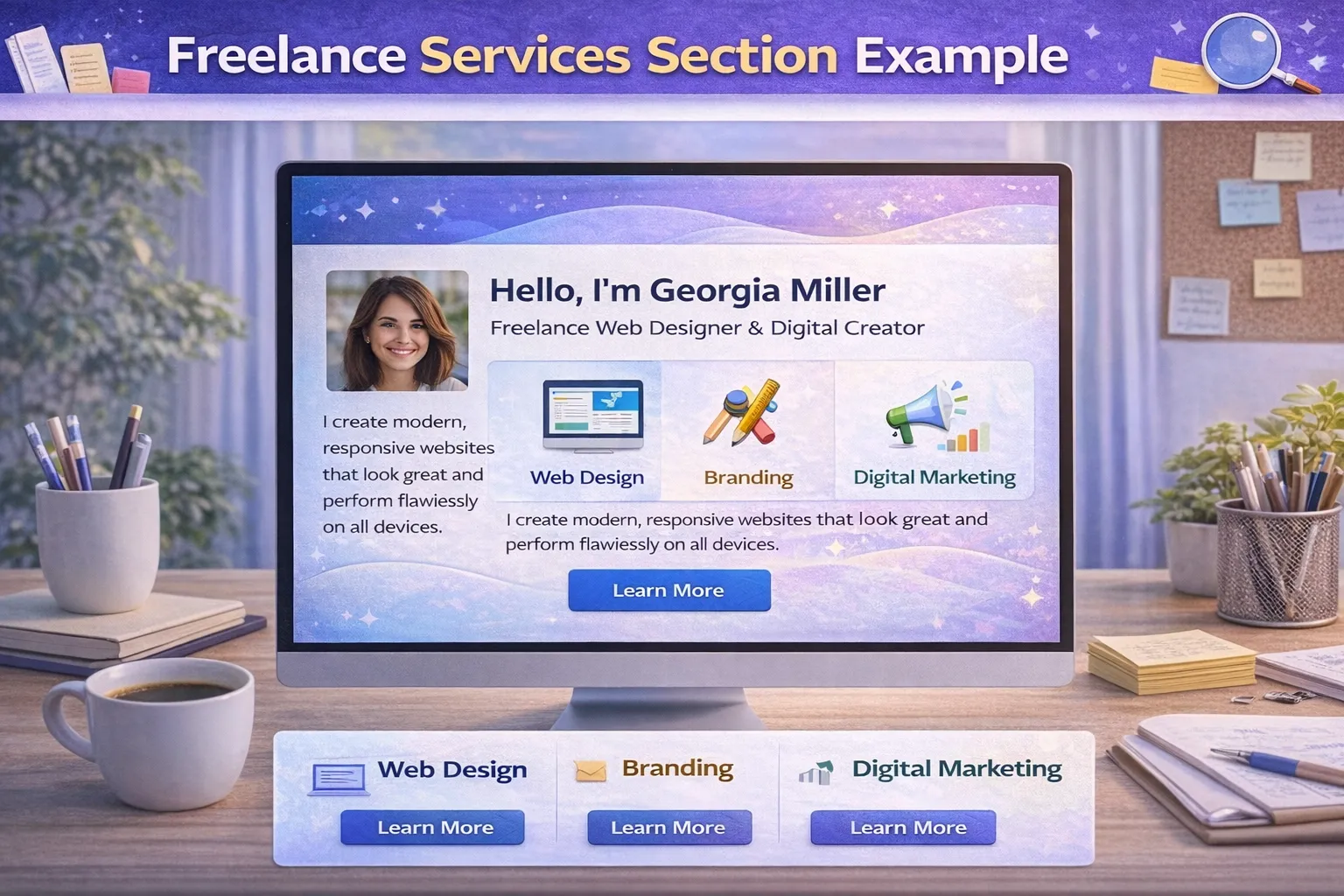 Freelance services section example