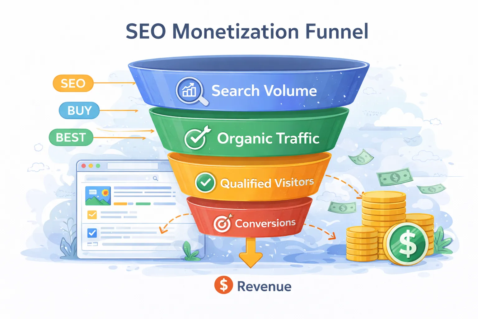 SEO monetization funnel