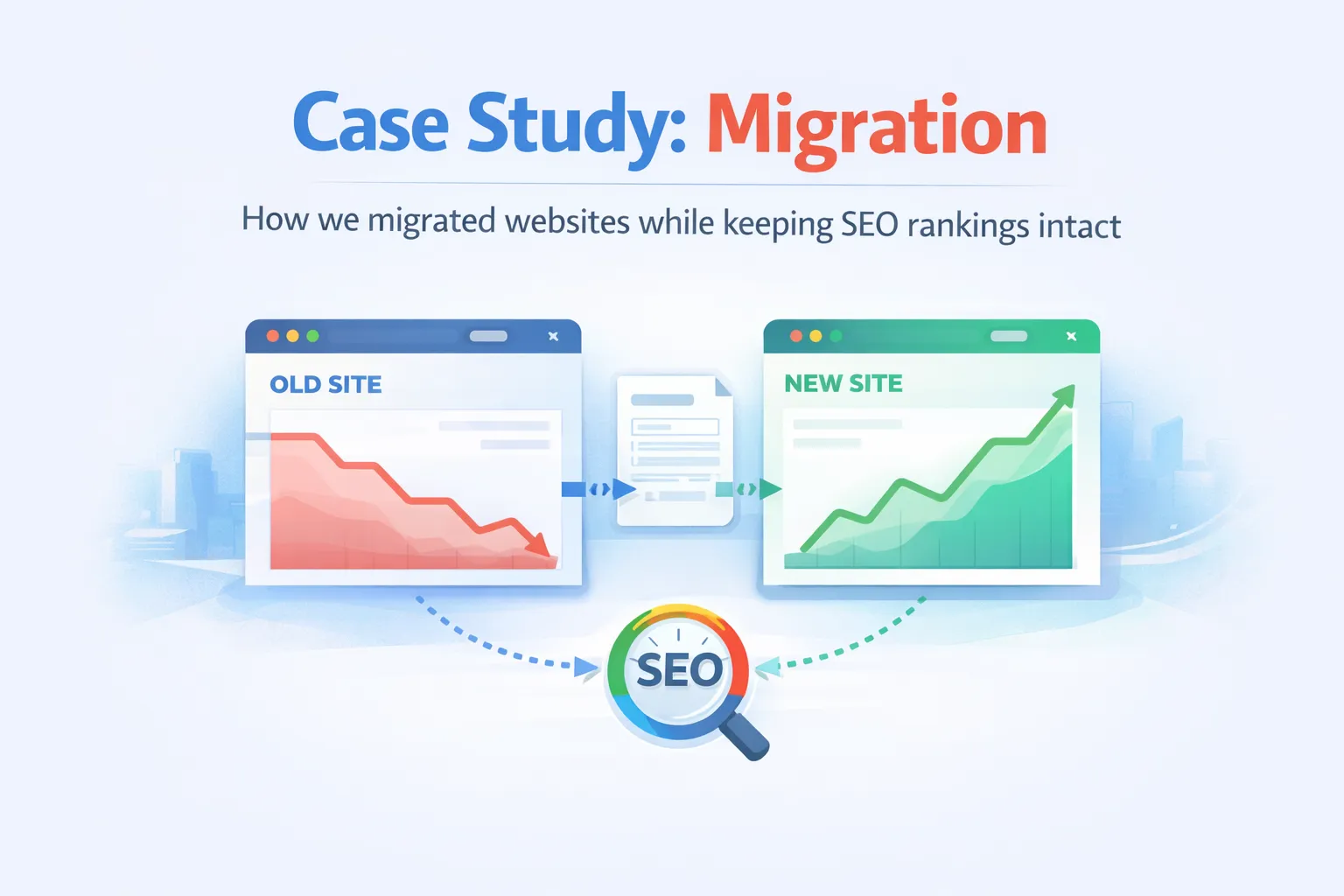 Website migration case study showing SEO rankings preserved