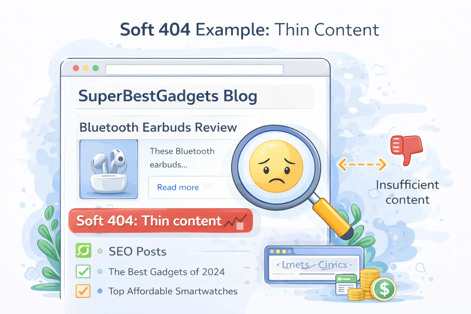 Thin content soft 404 example